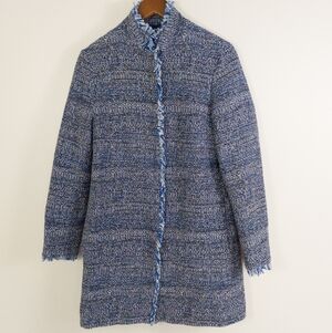 J. McLaughlin Walden Coat Tweed Blue Size Small